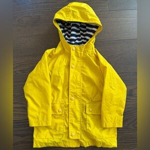 GAP Kids Yellow Raincoat with Navy Striped Interior